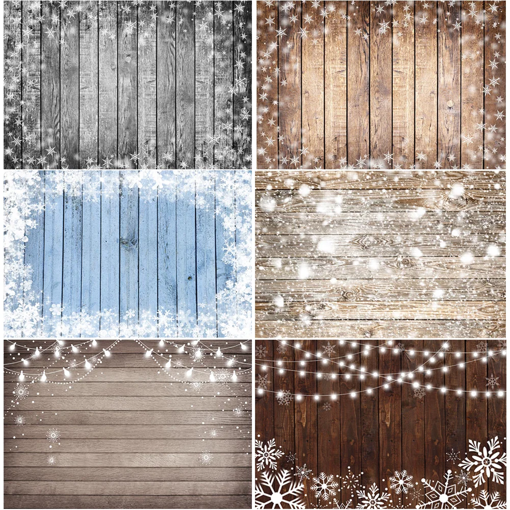 Fondo de fotografía con textura de tablero de madera de Navidad para estudio fotográfico, telones de fondo para foto, zona de invierno y nieve