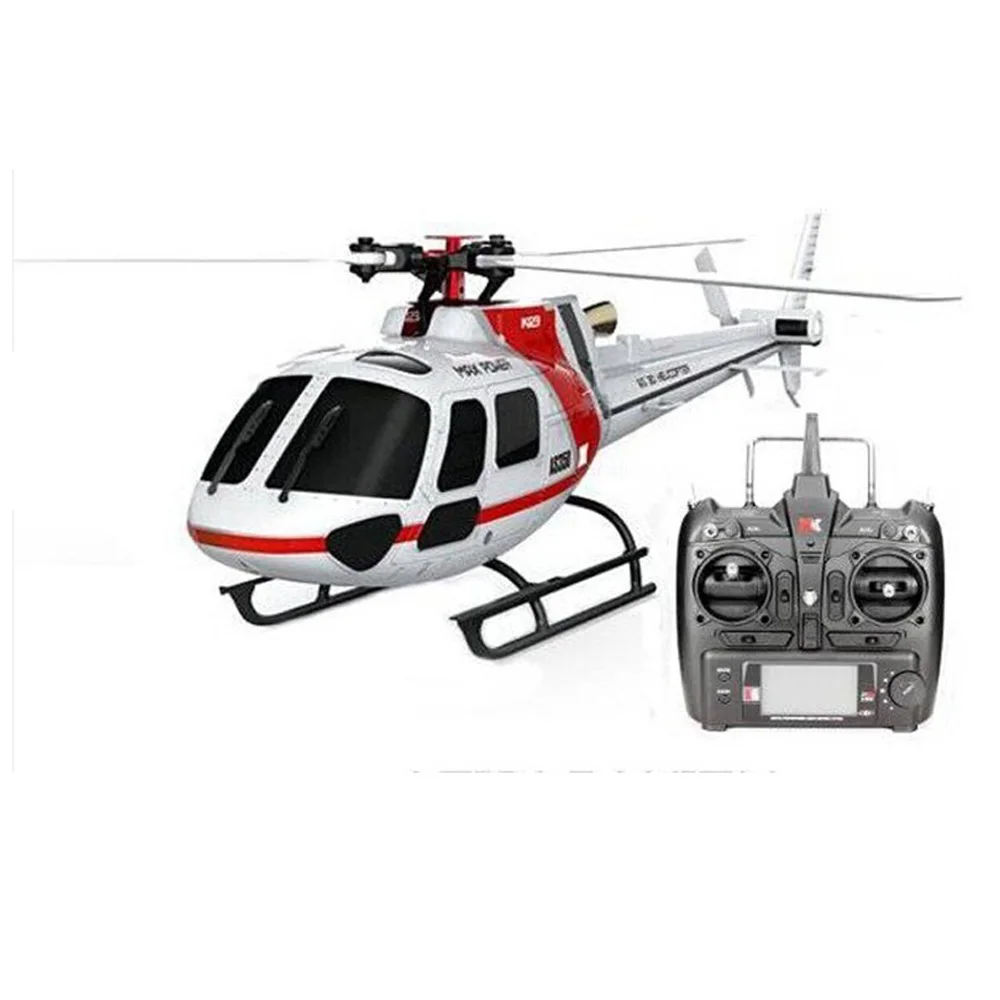 (With 2 Batteries) Original WLtoys XK K123 6CH Brushless AS350 Scale 3D6G System RC Helicopter RTF Upgrade V931 Gift Toy