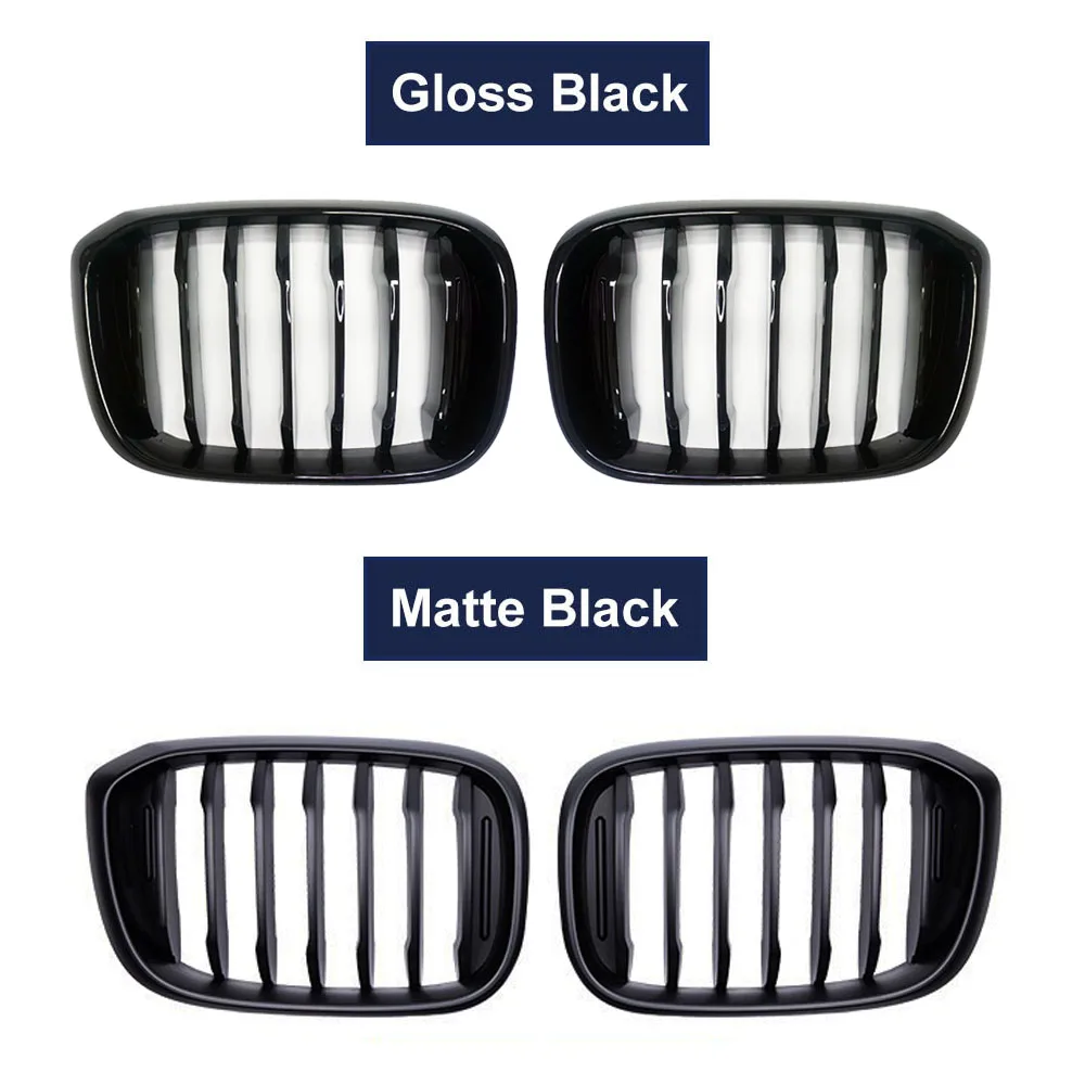 2PCS One Slat Grill Front Kidney Grilles For BMW 3 4 X3 X4 G01 G02 G08 2018-2021 Glossy Matte Black Racing Grills Car Styling