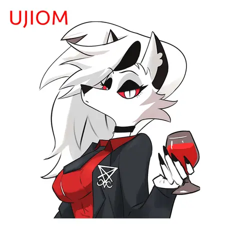 UJIOM Helluva Boss Loona Furry Cute Wall Stickers Bedroom Sexy Cartoon Decals Waterproof Living Room Table Luggage Stickers