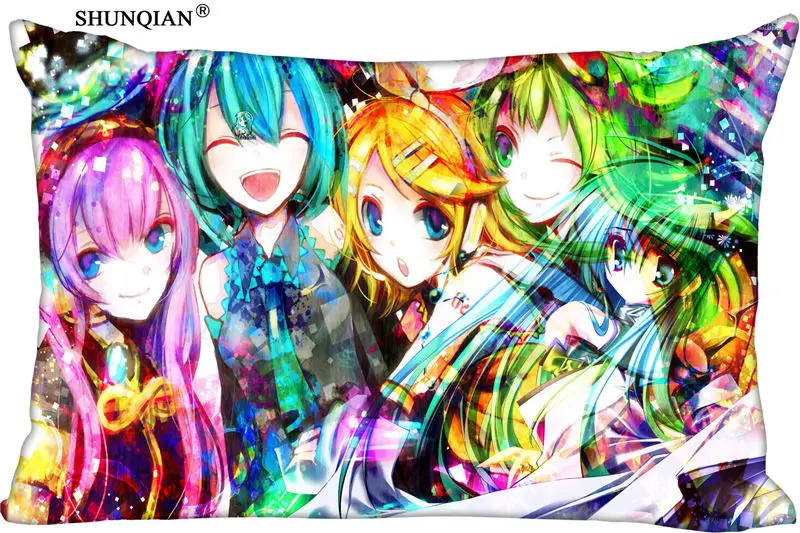 New Custom Pillowcase 45x35cm(One Side) Vocaloid cartoon Beautiful Girl rectangle Zipper Pillowcase Cover Customize your picture