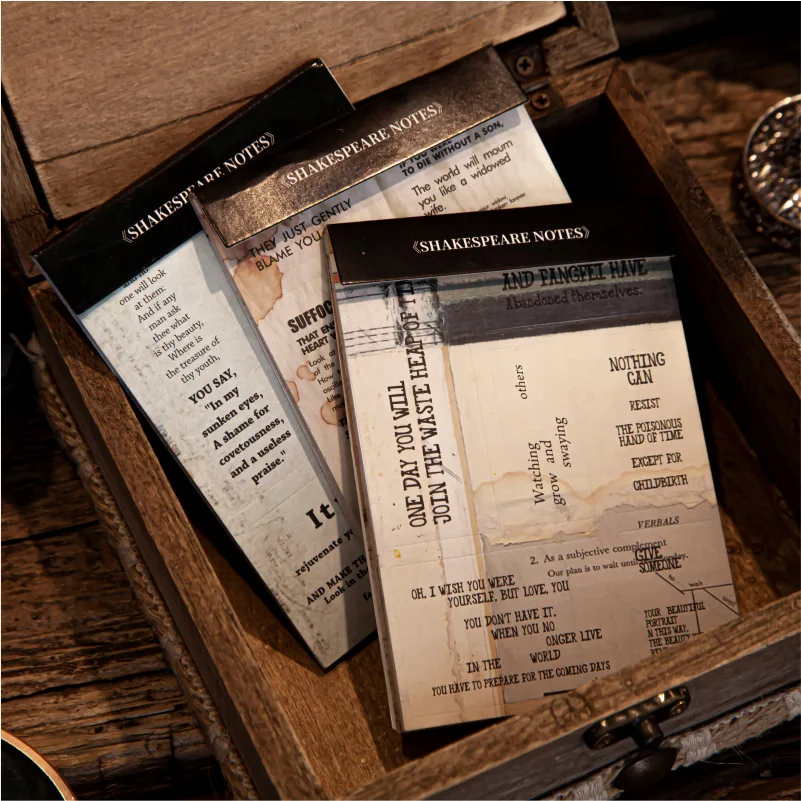 

15 pcs/book Shakespeare's notes Decorative Stickers Scrapbooking diy Label Diary Stationery Album Journal Retro writable Stick