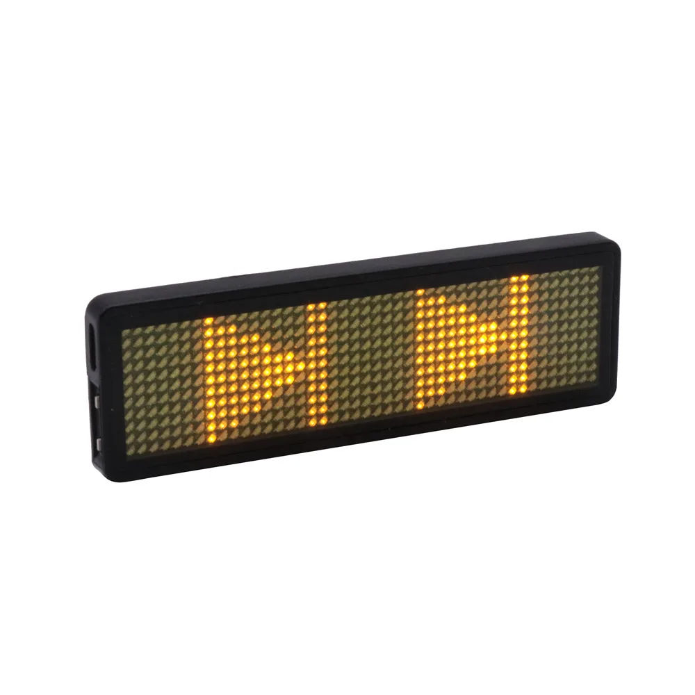 Multi-langauge programmable LED name badge rechargeable mini LED display USB LED name tag sign backpack LED sign text digit sign