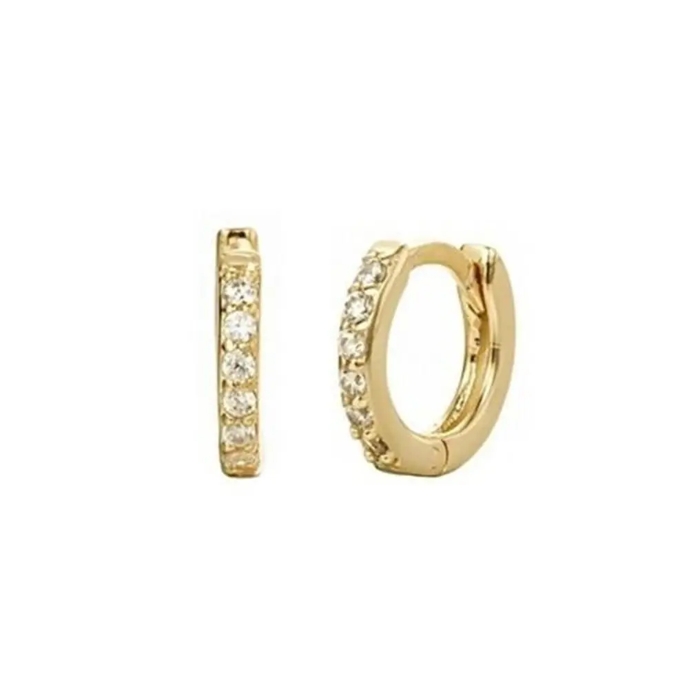 Pendiente de aro Huggie Daith Conch Snug Helix cartílago Tragus CZ Piercing de oreja pendientes coloridos CZ Zirconia cúbica pendiente de circón