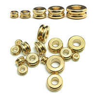 Rondelle Wheel 3mm 4mm 5mm 6mm 7mm Solid Brass Metal Light Gold Color Loose Spacer Beads lot for Jewelry Making DIY Findings