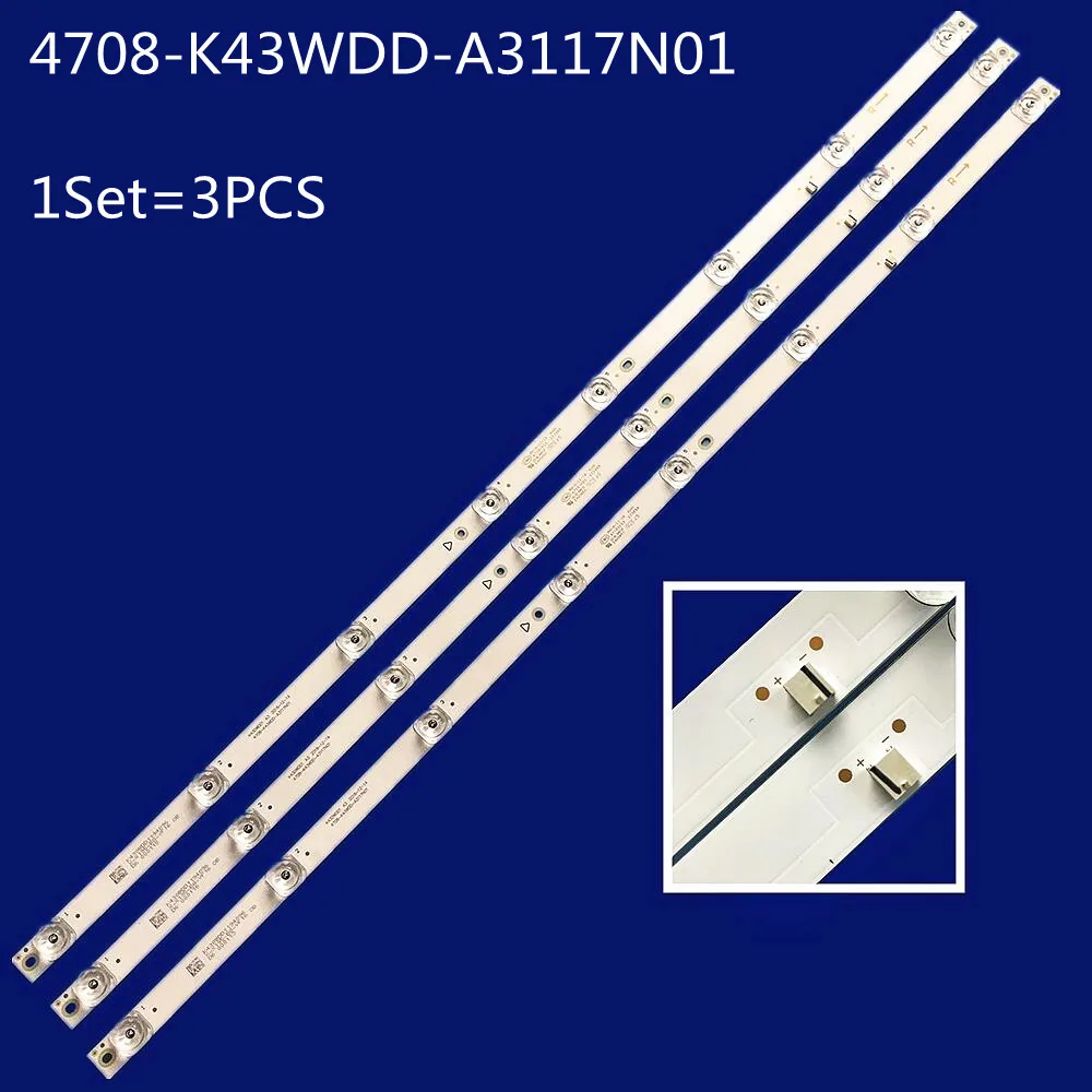 770MM LED Backlight Strip 8 Lamps  For DH-LDH43-KAI200 43M1 430WDD1 A3 4708-K43WDD-A3117N01 43LFA69K 43PFF5664/T3