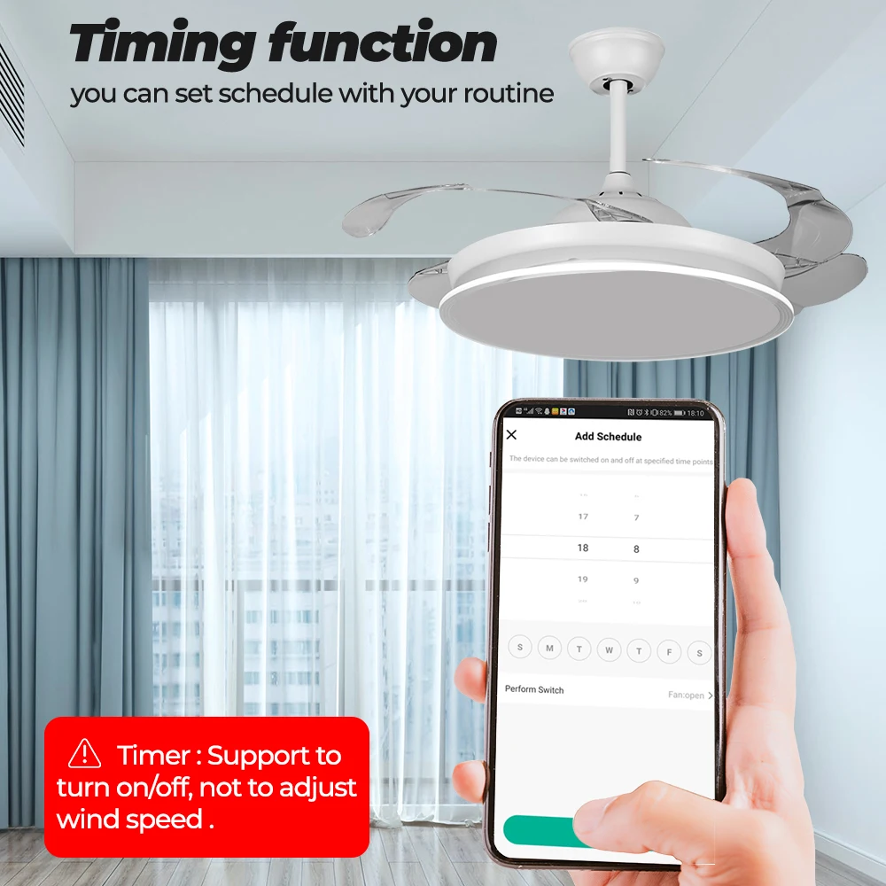 SMATRUL Tuya Wifi Smart Ceiling Fan Speed Switch EU 220V Mini Wall On Off Module Remote Electric Control For Alexa Google Home