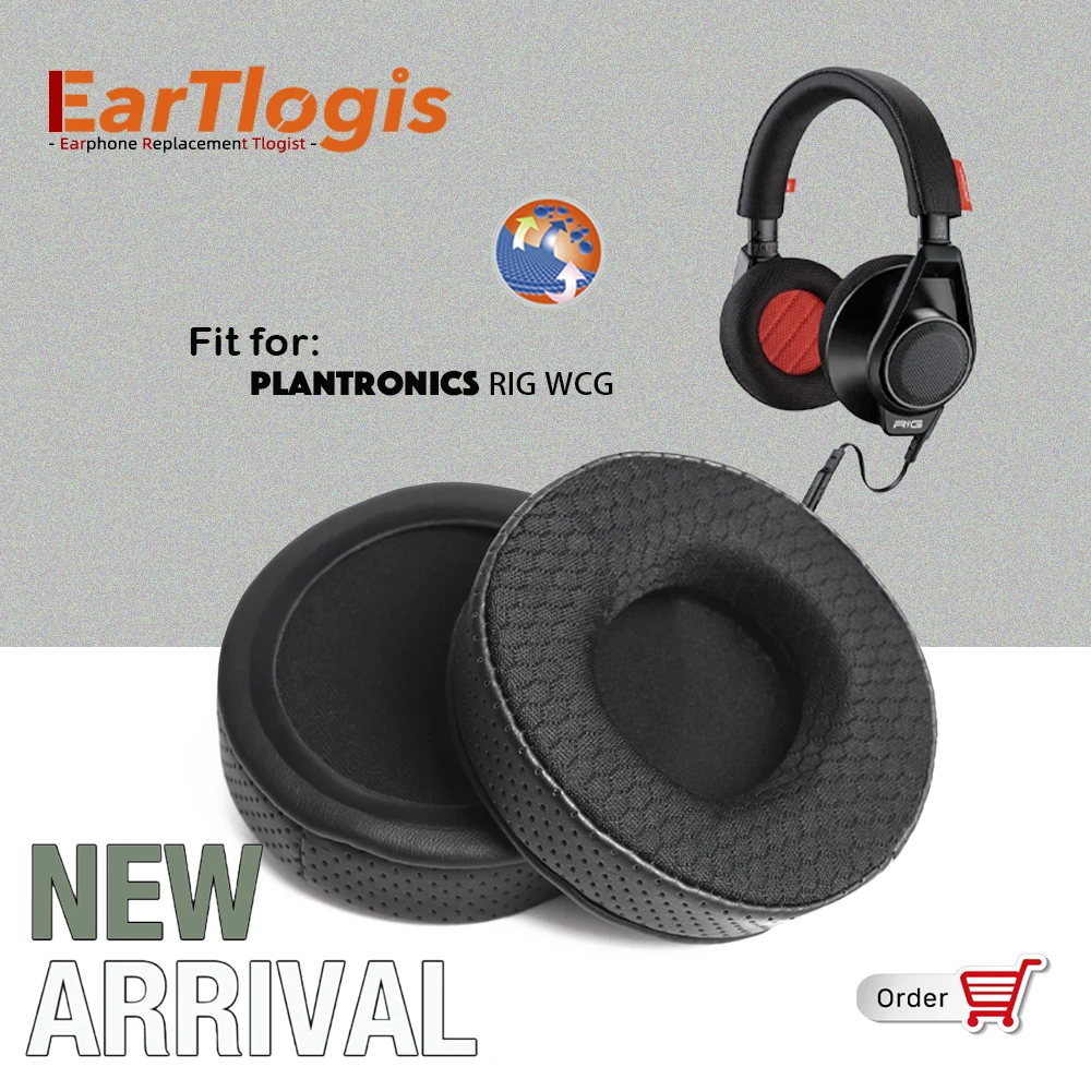 

EarTlogis New Arrival Replacement Ear Pads for Plantronics RIG WCG Headset Earmuff Cover Cushions Earpads