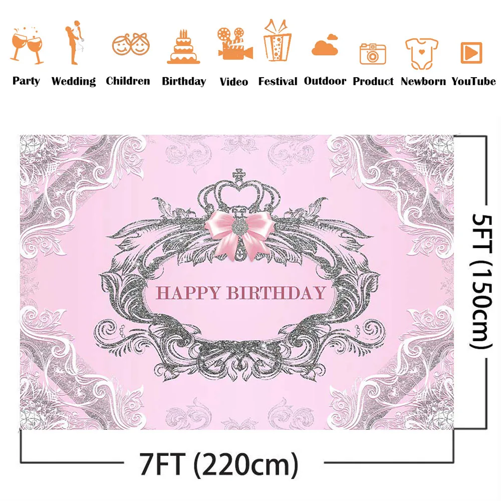 Splitter glitter geburtstag hintergrund neugeborenen kinder mädchen prinzessin hintergrund für foto booth studio rosa glänzenden süßen baby geburtstag