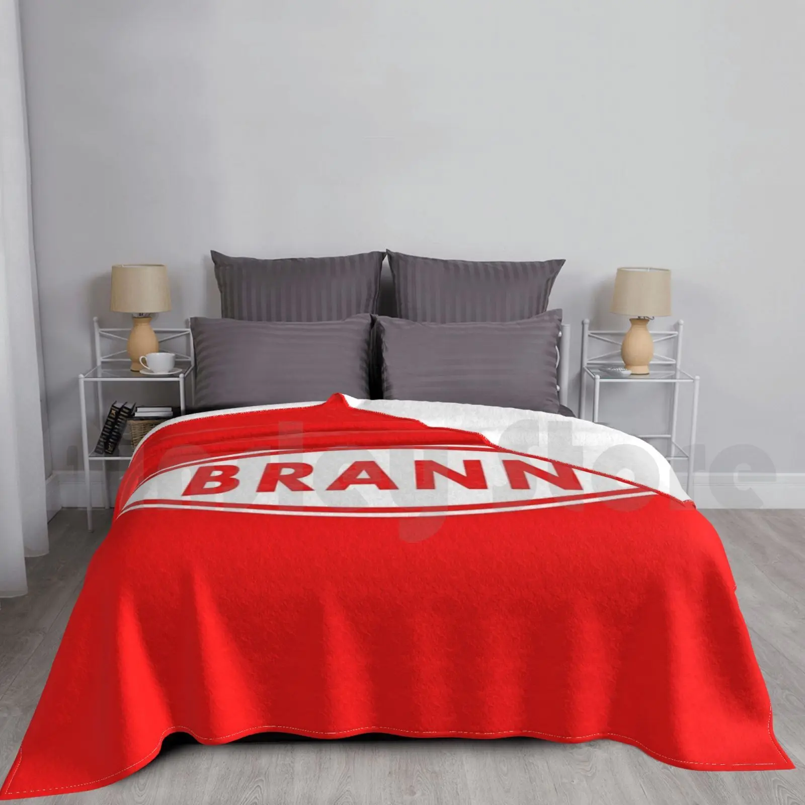 Brann Blanket Fashion Custom Lsk Brann Bergen Football Soccer Team Logo Emblem Crest Fan Fans Norwegian