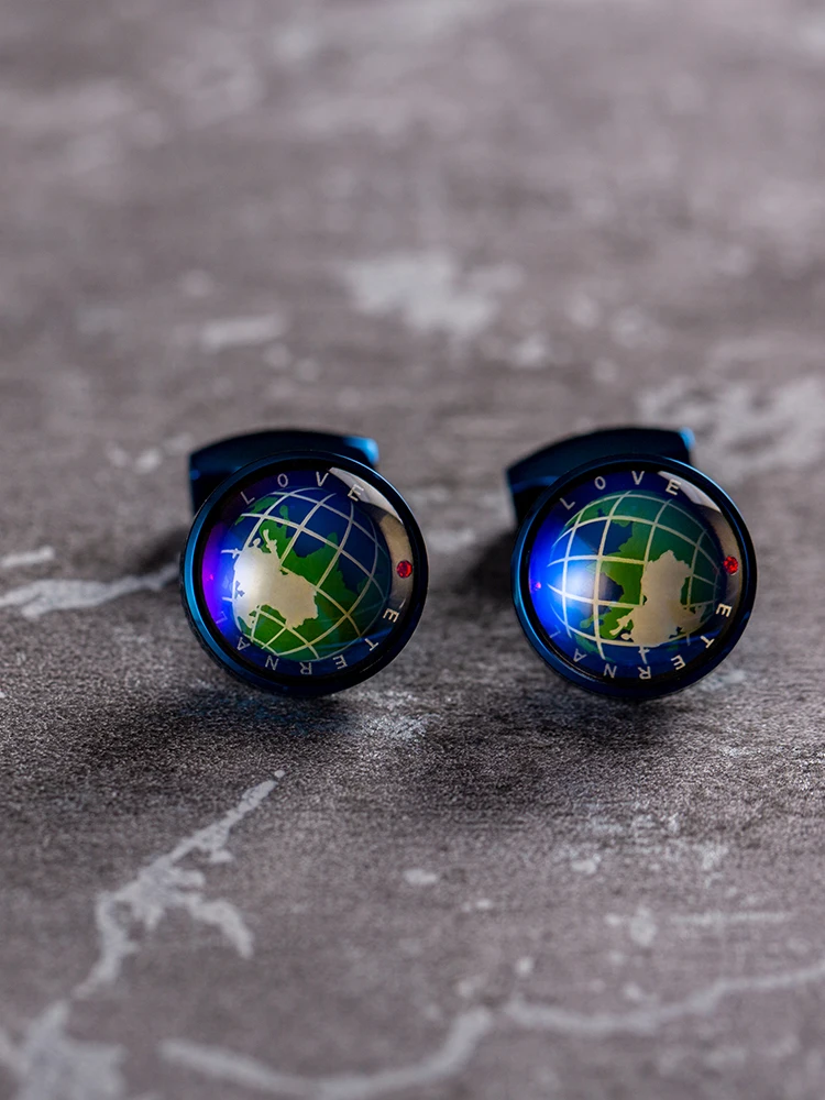 KFLK Luxury Shirt Gift Designer Cufflinks for Mens gift Brand Wedding Cuff links the earth globe Button  male High Quality