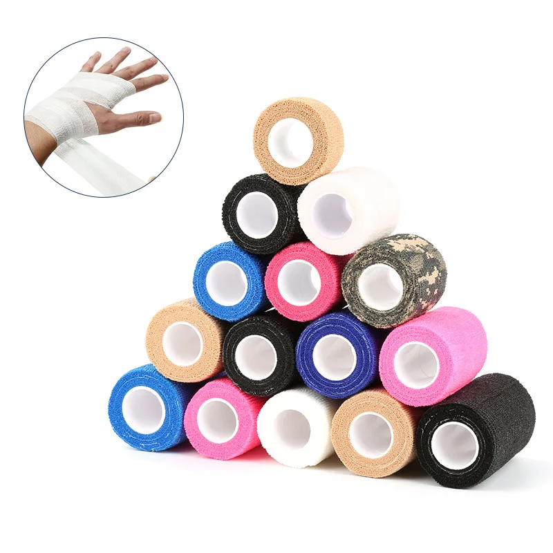 5m Colorful Self-adhesive Elastic Bandage Elastoplast Sports Wrap Tape Sports Protector For Knee Finger Ankle Palm First Aid Kit