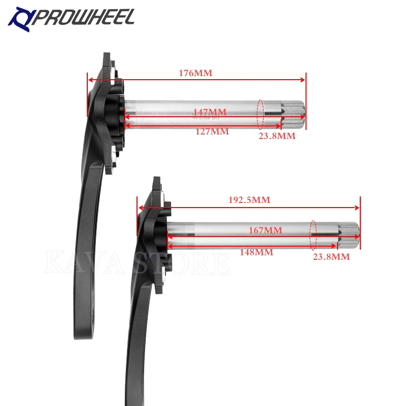 Prowheel Snow Bike Crankset 170mm Fat Bike Crank Sets 30T 32T 34T 36T 38T 40T 42T Sprocket 176/192mm Bottom Bracket E-Bike Part