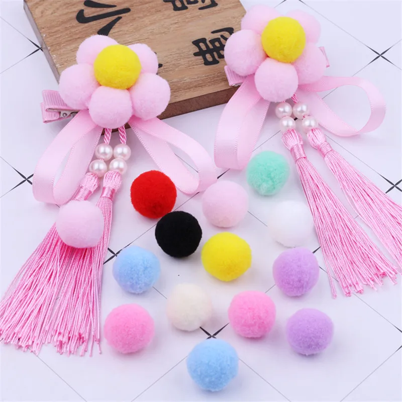 Pompom 25mm Soft Pompones Pompony Fluffy Plush Balls Pompon Pom Poms Furball DIY Handmade Craft Material Weeding Home Decor