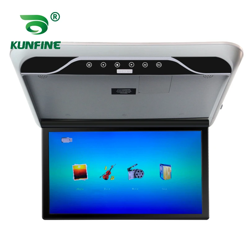 19 inch MP5 Car Roof Monitor LCD Flip Down Screen Overhead Multimedia Video Ceiling Roof mount Display Build in FM Transmitter