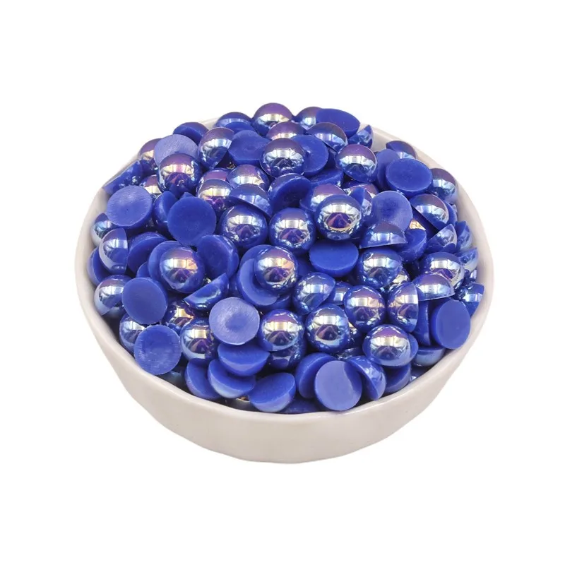 200 6-8mm Macaroon ABS Plastic Beads Imitation Pearl Beads Half Round Flat For Jewelry Making Material DIY Clothing Accessories