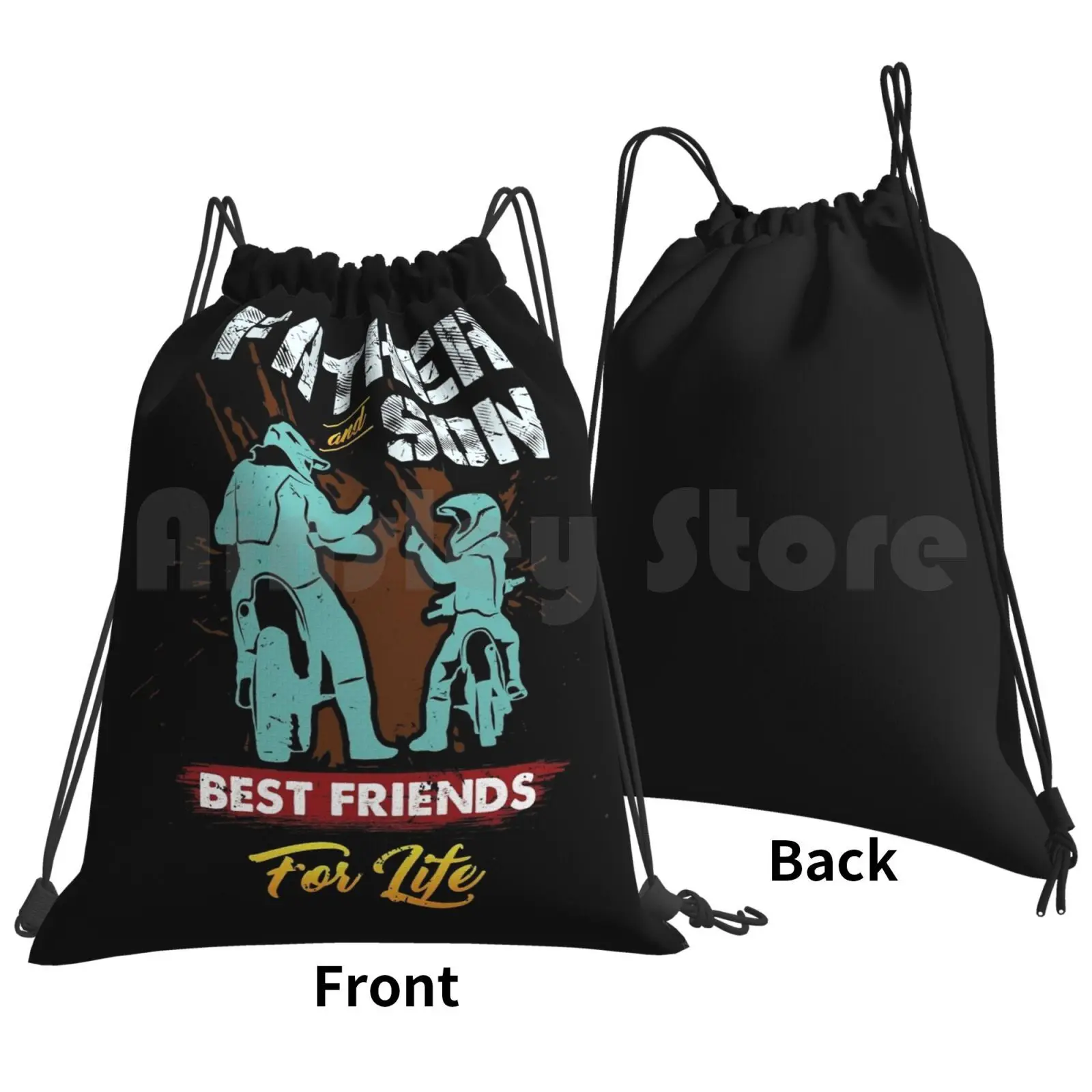 Father And Son Best Friends For Life Backpack Drawstring Bag Riding Climbing Gym Bag Dirtbike Dirt Bike Motocross Dirt Bike