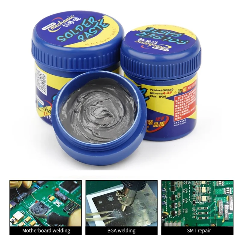 Original Soldering Tin Paste 158 Degree Melting Point Welding Solder Flux Cream Sn62.6/Pb37/Ag0.4 Repair BGA IC CPU Rework Tools