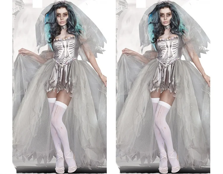 Halloween Cosplay Costume Zombie Bride Vampire Costume Ball Witch Ghost Bride Performance Costume