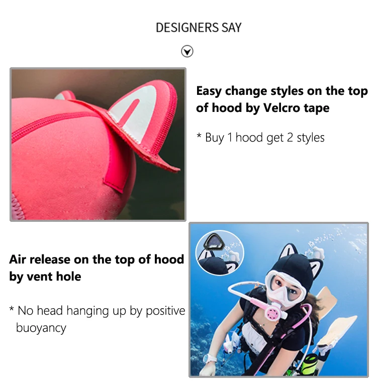 HYDRONE Style Change 3MM Neoprene Cartoon Animal Design Scuba Free Dive Hood Hat Cap Helmet Snorkeling Sunscreen Anti-UV Warm