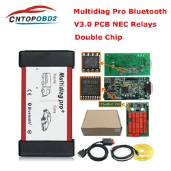 Multidiag Pro 2021.11/2022 TCS Pro OBD2 Bluetooth Scanner for Car Truck Auto Scanner Diagnostic Tool with Double Board NEC Relay