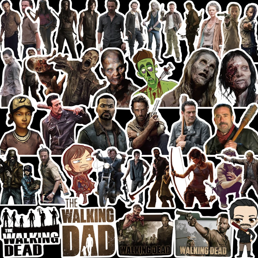 10/30/50PCS TV Show Walking Dead Stickers Snowboard Laptop Luggage Fridge Guitar Graffiti Waterproof Sticker Kid Classic Toy