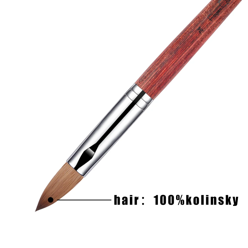 Red Wooden Handle Nylon Acrylic Nail Brush For Nail Art Brush Drawing Gel Extension Brushes Nails Pen Manicure Nail Art Tools