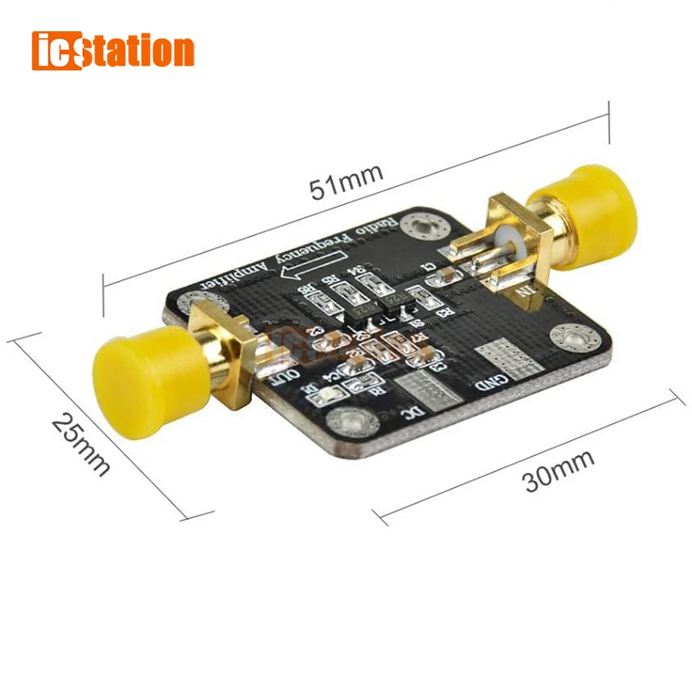 10KHz to 1GHz 10dBm RF Broadband AmplifierLNA Module HF VHF UHF FM Ham Radio Frequency Low Noise Amplifier DC 12V