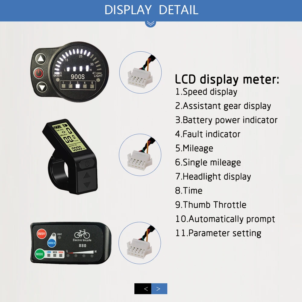 Electric Bicycle Conversion Kit, 22A Controller, 9 Mosfets, 36V, 48V, 500W, LCD LED Display, Ebike Parts, Accessories