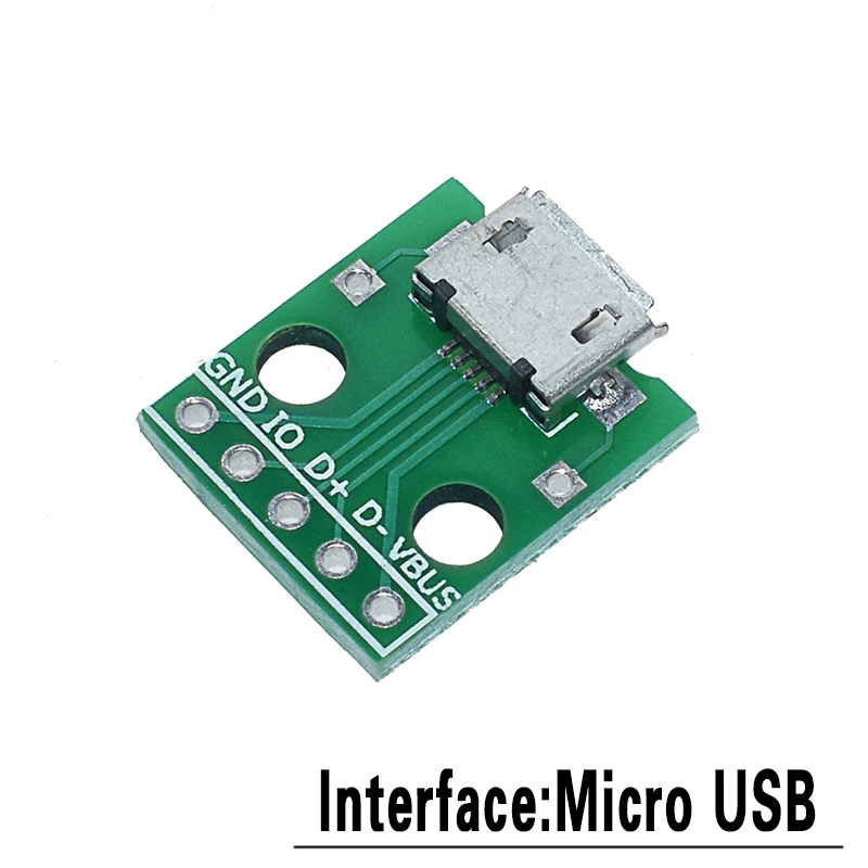 5PCS USB Male Connector / MINI MICRO USB to DIP Adapter female connector 2.54 Connector B Type-C USB2.0 3.0 Female PCB Converter image 6