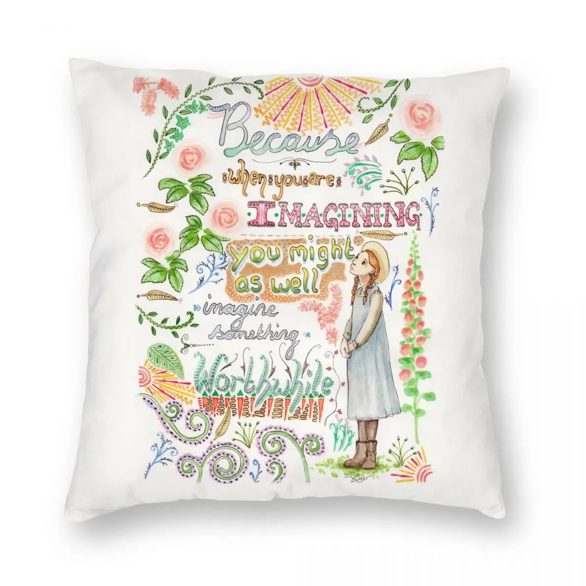 Anne Of Green Gables Quote Pillowcase Polyester Linen Velvet Printed Zip Decor Throw Pillow Case Bed Cushion Cover Wholesale 18