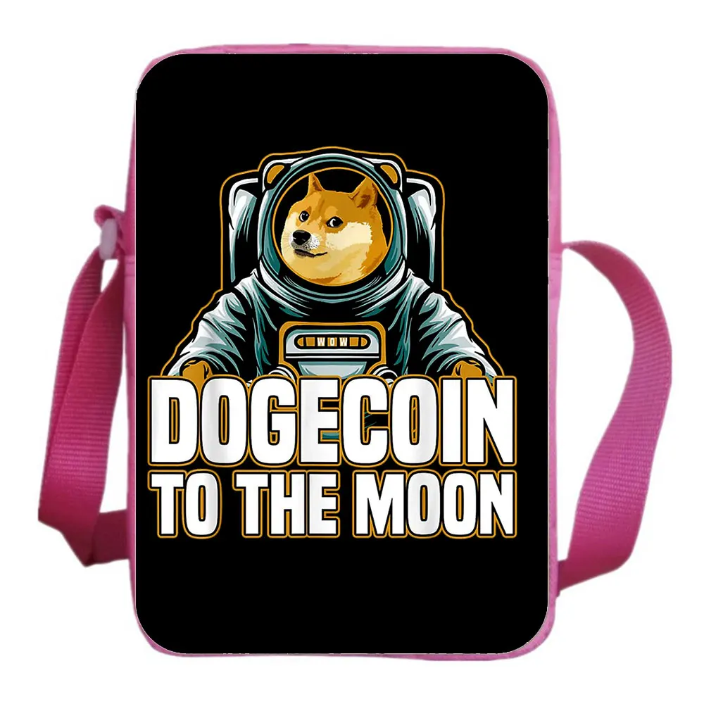 Dogecoin Mini School Bag Phone Bag  Boy Girl Shoulder Bag Casual Crossbody Bag Diagonal Small Backpack Light Messenger Bag