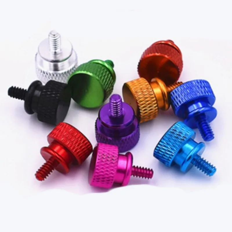 5pcs/10pcs/20pcs colourful 6#-32*6 Aluminum Knurled Head computer case Hand tighten Thumb Screws