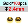 100 Piezas de Oro de 2.4mm