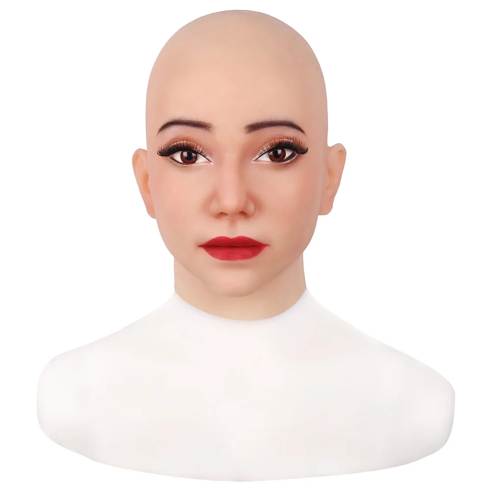 (KS)WOMEN Silicone Head Cover Makeup Crossdresser Cosplay Beauty Accessory Collection Male to Female realistic silicone masks