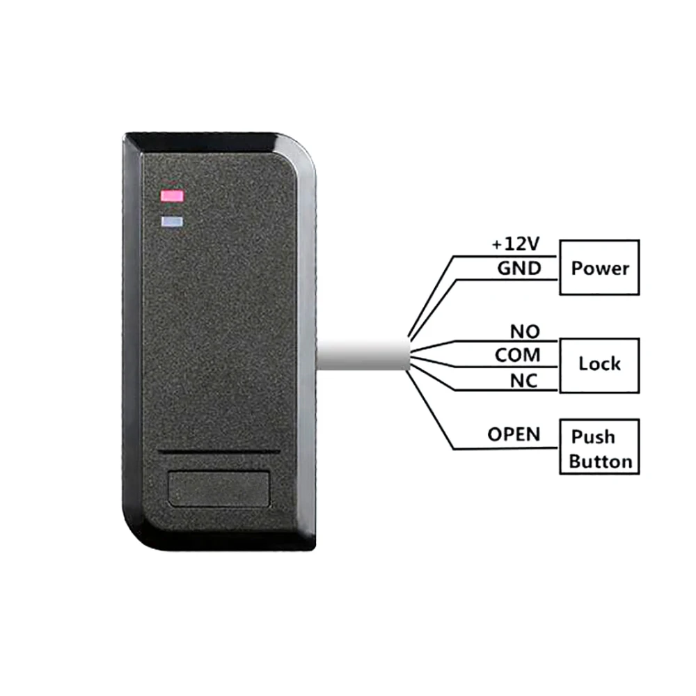 2000 User IP66 Waterproof 125Khz/13.56Mhz RFID Access Controler Card Reader Access Control System with Management Card NO/NC/COM