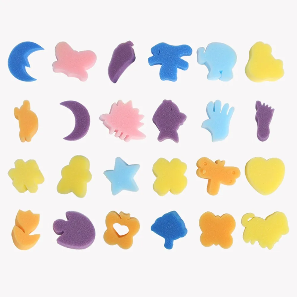 47ชิ้น/เซ็ตเด็กภาพวาดแปรงฟองน้ำโฟมผ้ากันเปื้อนแม่พิมพ์ชุดเครื่องมือเด็กEarly Artการศึกษาเรียนรู้Graffitoชุดเครื่องมือ