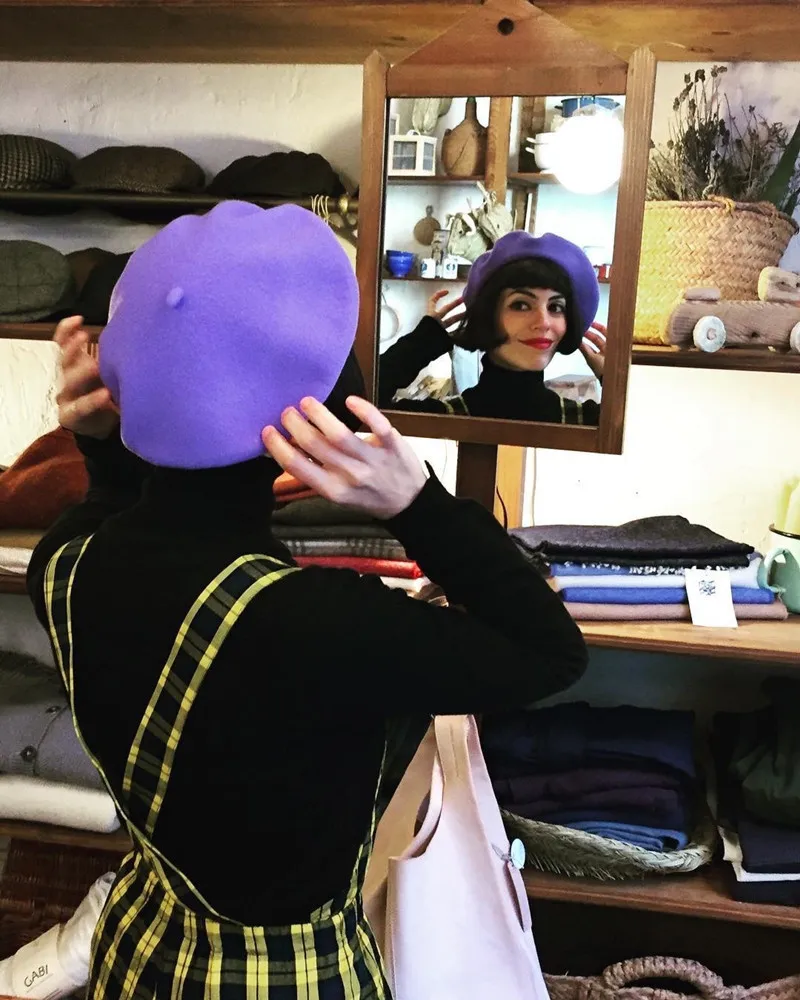 Dicke, warme Wollmütze, 70g Gewicht, für Mädchen und Frauen, lässige Vintage-Rundmütze, Kürbismütze, Gorros – Detail 25