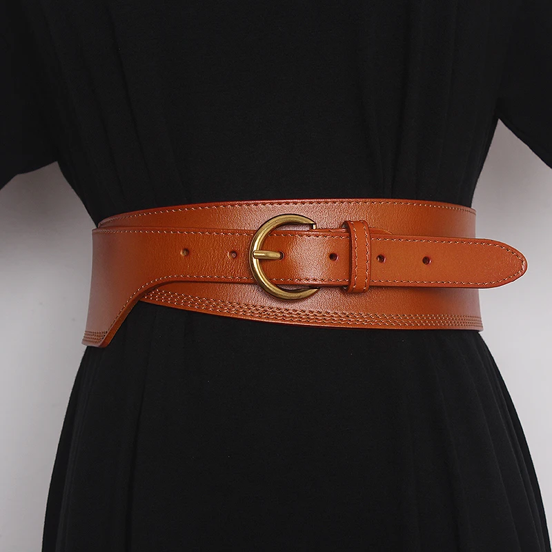 Vrouwen Runway Fashion Lederen Cumberbanden Vrouwelijke Jurk Korsetten Tailleband Riemen Decoratie Brede Riem TB1997