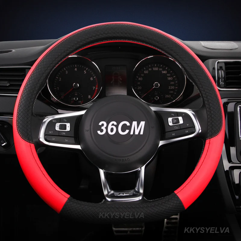 Car Steering Wheel Cover D/O Shape 36cm PU Leather for Honda Civic Ciimo Jade SUZUKI Alto LINGYANG NISSAN Juke Toyota Aqua Prius