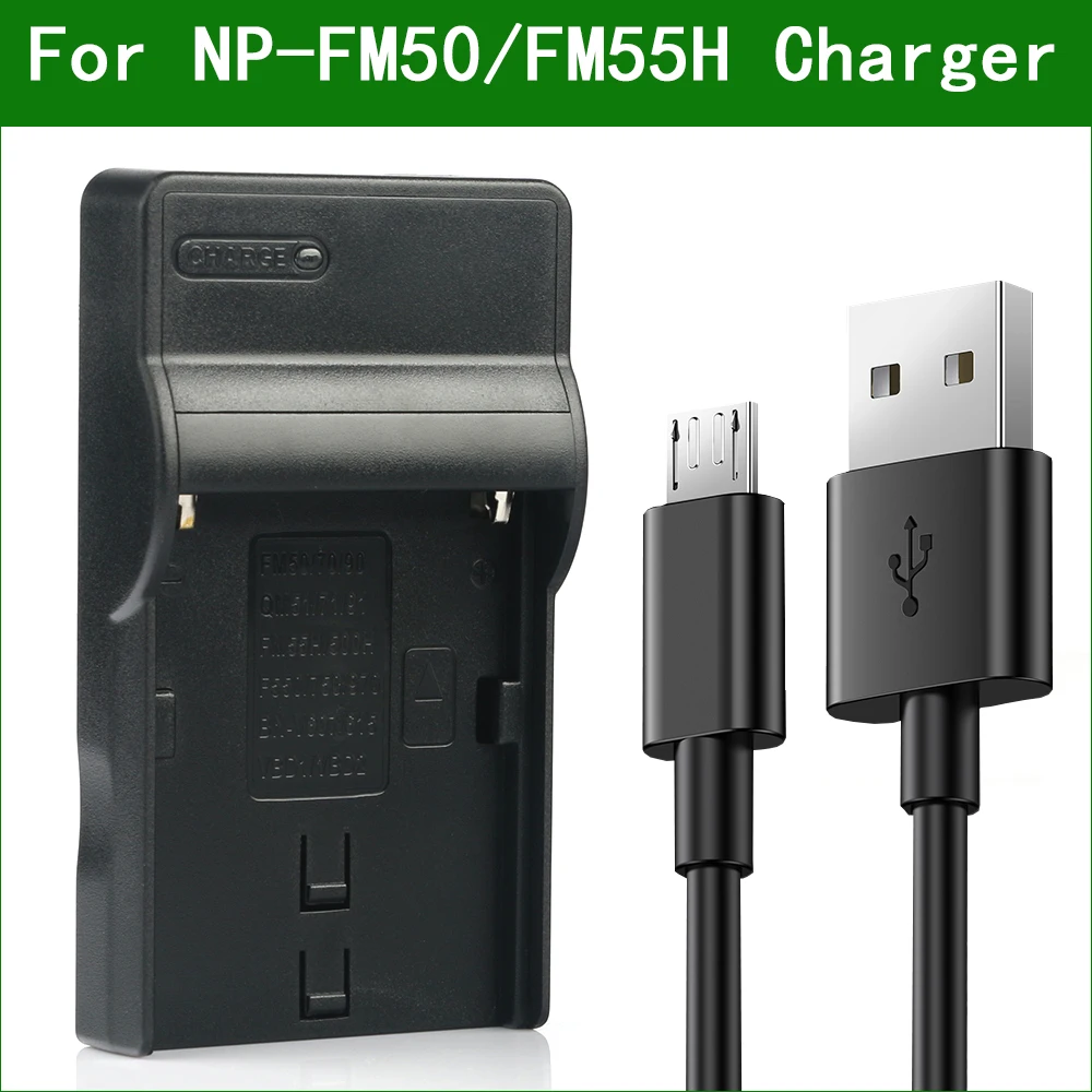 Cargador de batería Micro USB para Sony NP-FM50, cargador de batería Micro USB para Sony DCR-TRV60, DCR-TRV340, DCR-TRV33, CCD-TRV408, CCD-TRV108, CCD-TRV128