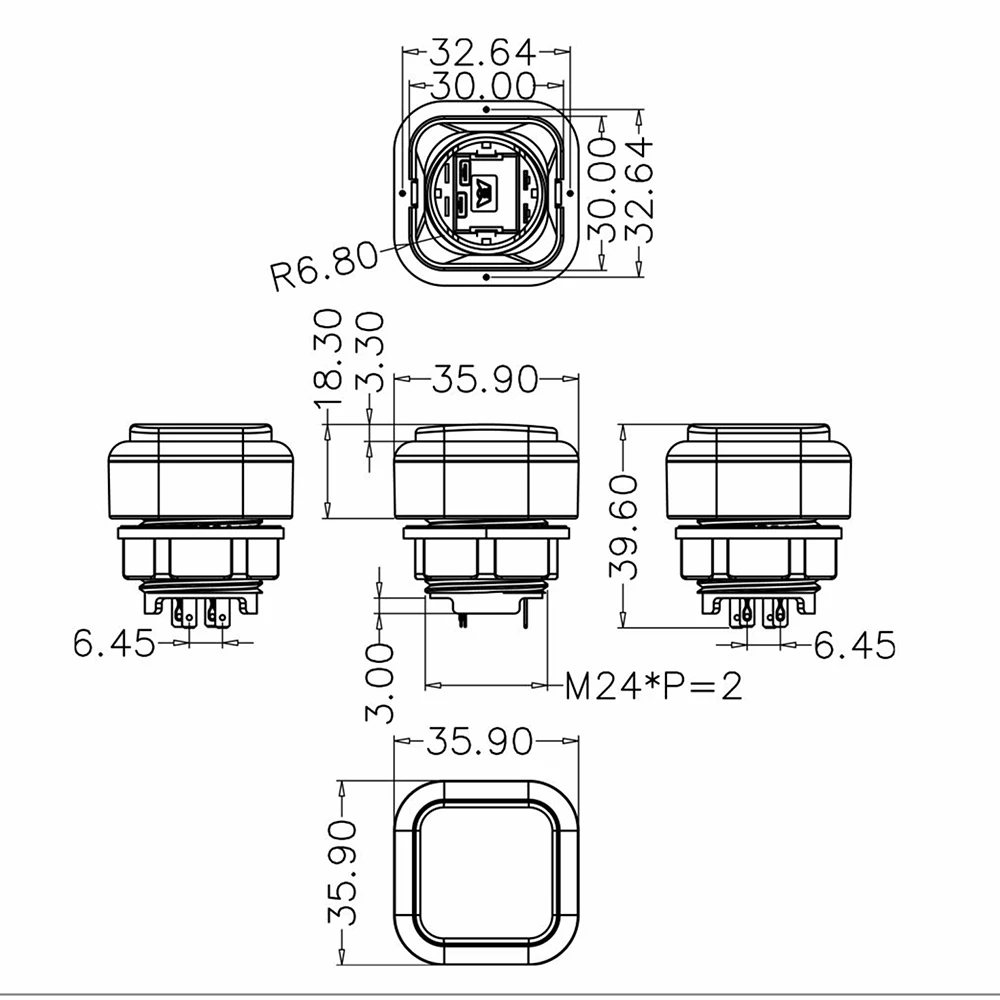 1pcs Arcade buttons 33mm 50mm square 12v 5v Arcade LED push button for arcade video games ps5 Raspberry Pi MAME game machine