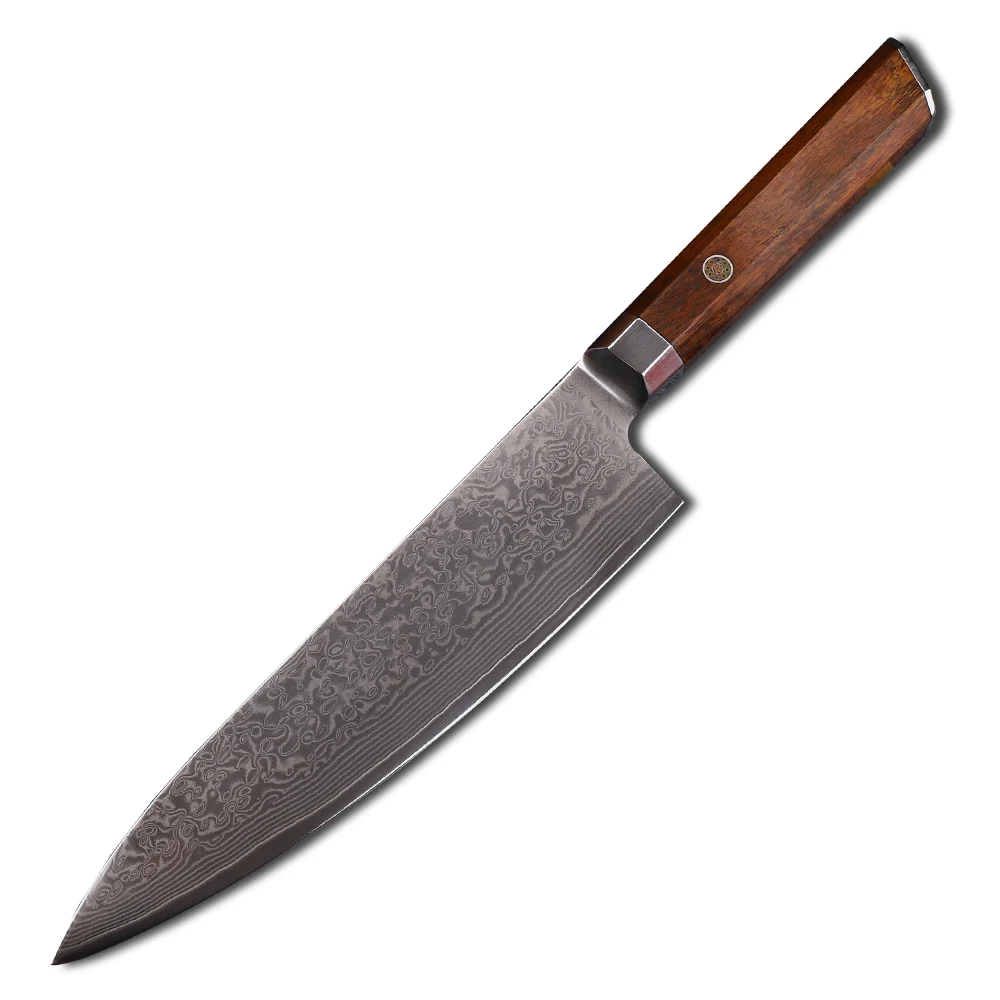 

VG10 67 Layer 8 Inch Damascus Steel Chef Peeler Cut Meat Vegetables Outdoor Camping Fruit EDC Tool Knife