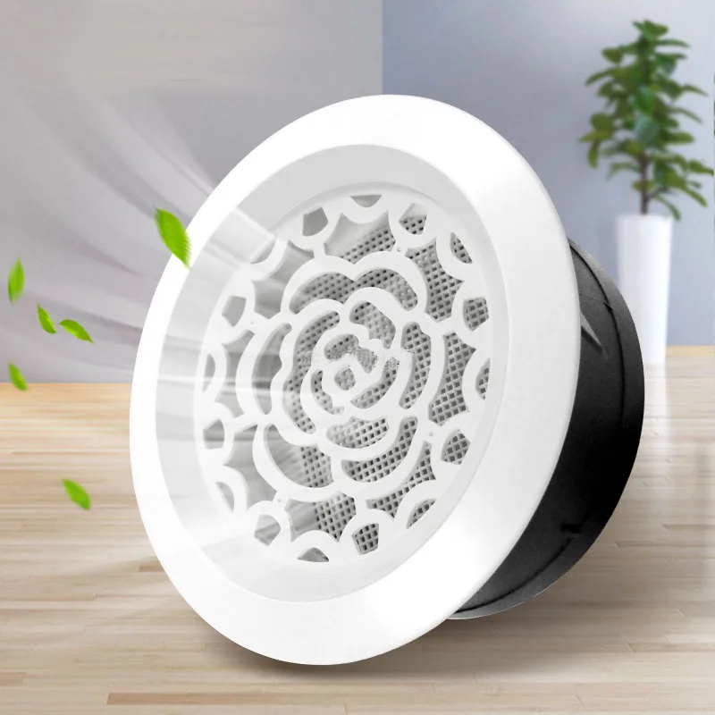 Adjustable air ventilation cover round ducting ceiling wall hole abs air vent grille louver kitchen bath air outlet