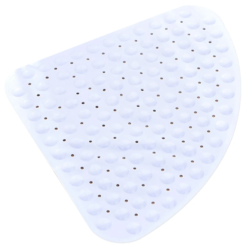 Fan-Shaped Mat Sector Bath Mat Anti Slip No Smell Shower Mat Triangle Stand Up Bathmats Machine Washable Suction Cup Drain Hole