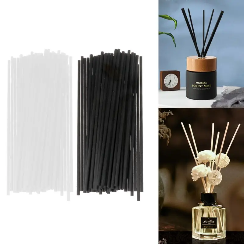 50Pcs 20cmx4mm Fiber Sticks Diffuser Aromatherapy Volatile Rod for Home Fragrance Diffuser Home Decoration   K1AD