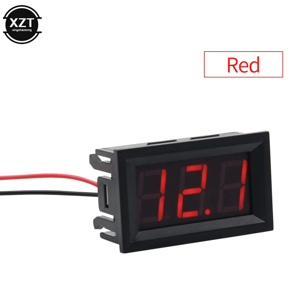 Digital Voltmeter DC 3.5V to 30V Digital Voltmeter Voltage Panel Meter Red/Blue/Green For 6V 12V Electromobile Motorcycle Car