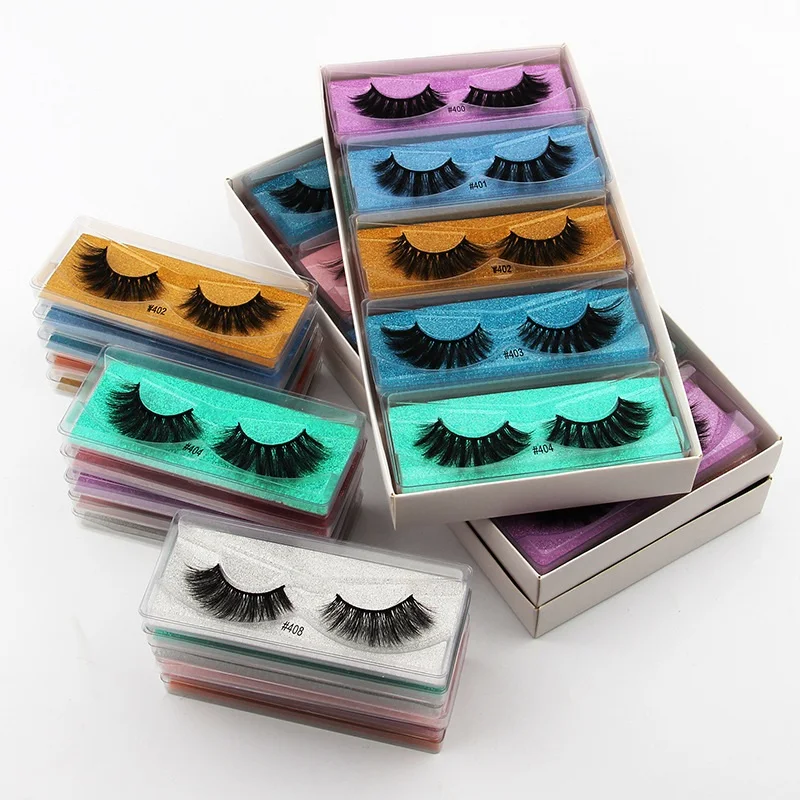 Hand Made Reusable 3D Mink Fake Lashes Soft Light Messy Thick Curly False Eyelashes Natural Long 200 Pairs/Lot DHL