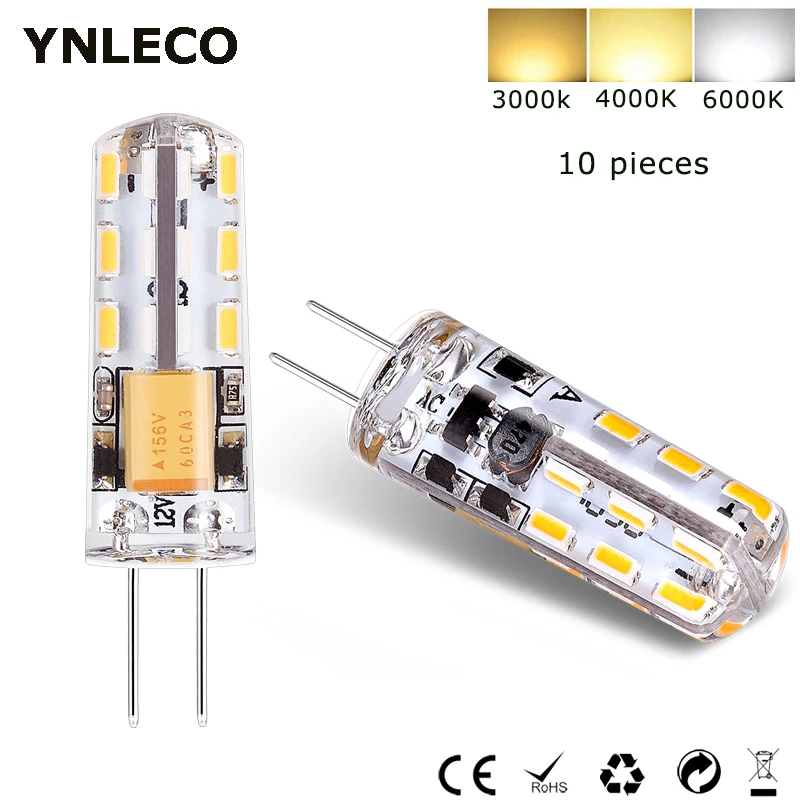 

10 Pack G4 LED Lamp AC DC 12V Mini Lampada LED Bulb G4 3014 SMD Chip Light 360 Beam Angle Lights Replace Halogen G4 Spotlight