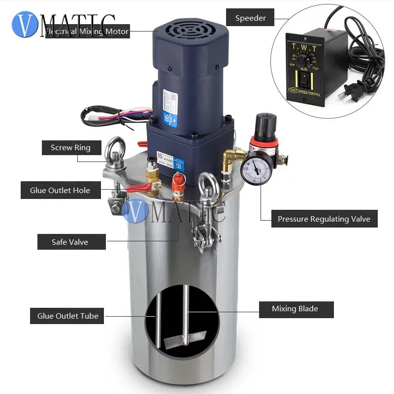Darmowa wysyłka wysokiej jakości elektryczne mieszanie ostrze ze stali nierdzewnej ciśnienie powietrza do dozowania kleju zbiornik ciśnieniowy